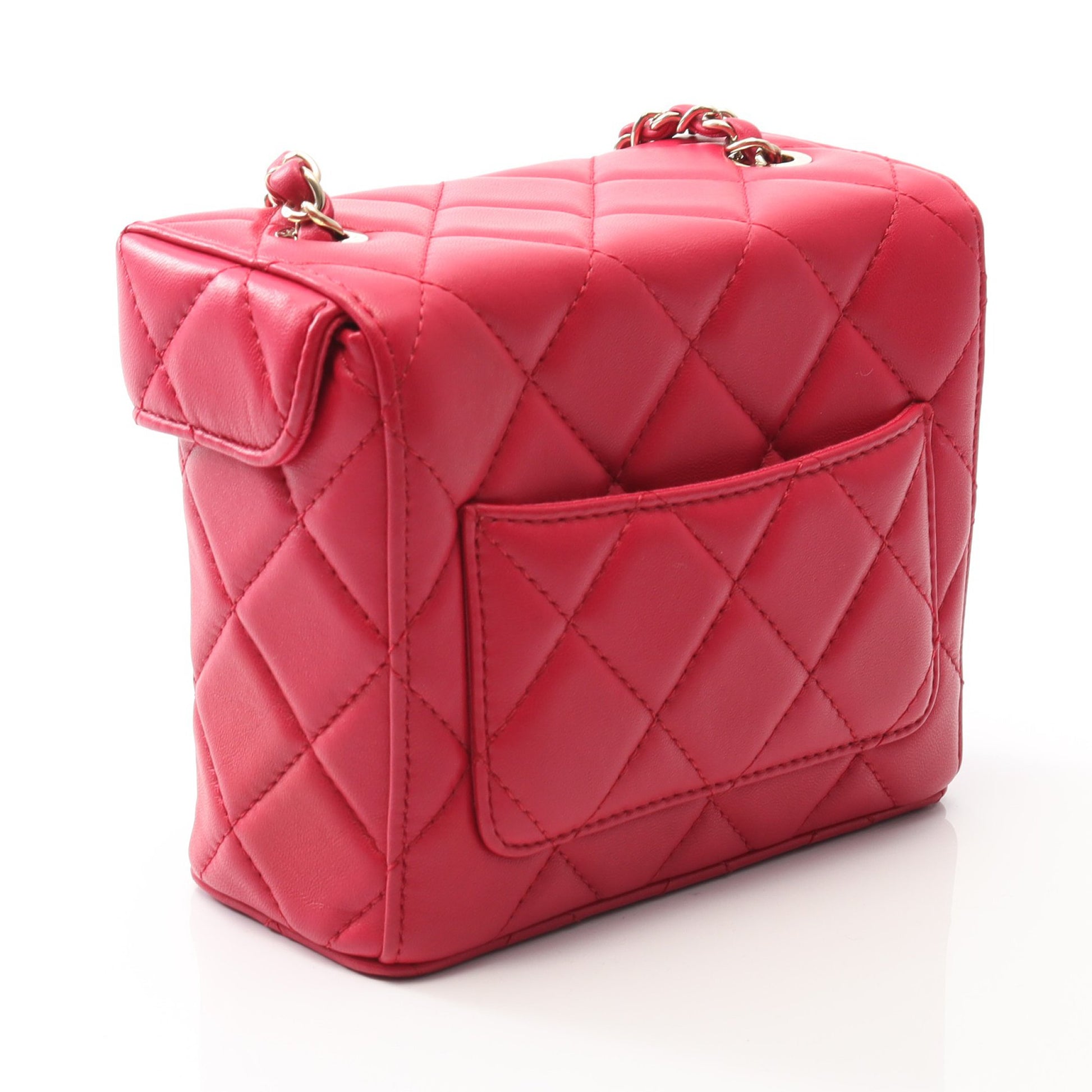 マトラッセ チェーンショルダーバッグ ラムスキン ピンクパープル ゴールド金具 シャネル バッグ CHANEL