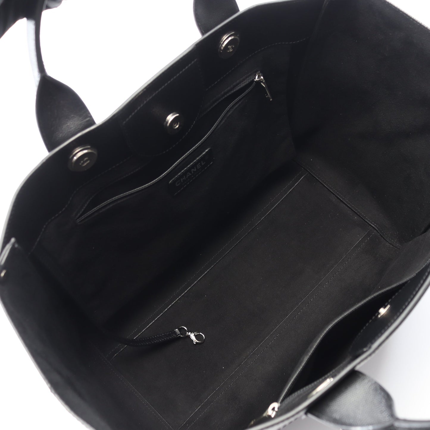 ドーヴィル チェーンショルダーバッグ チェーントートバッグ キャビアスキン ブラック シルバー金具 2WAY シャネル バッグ CHANEL