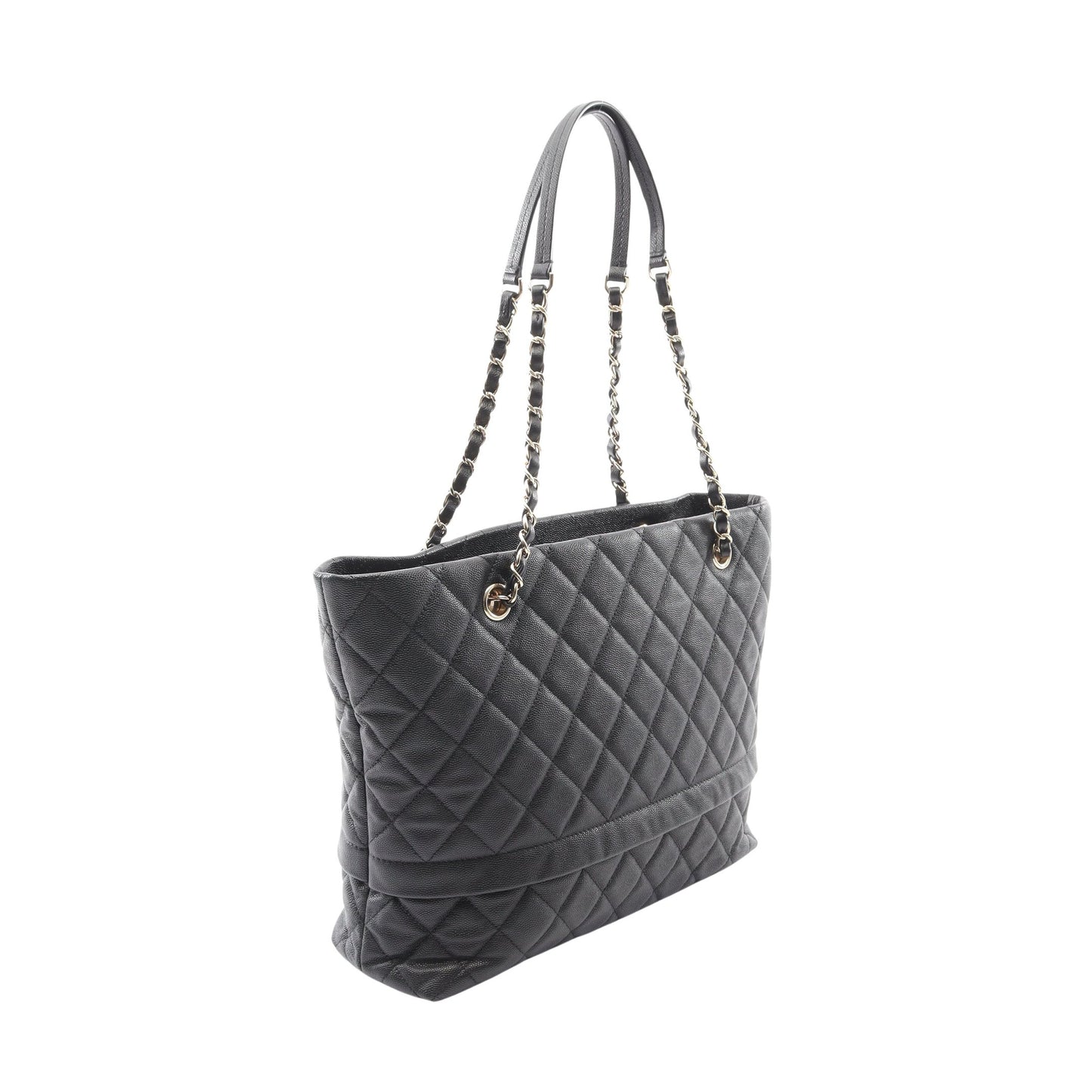 マトラッセ チェーンショルダーバッグ チェーントートバッグ キャビアスキン ブラック ゴールド金具 シャネル バッグ CHANEL