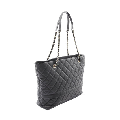 マトラッセ チェーンショルダーバッグ チェーントートバッグ キャビアスキン ブラック ゴールド金具 シャネル バッグ CHANEL