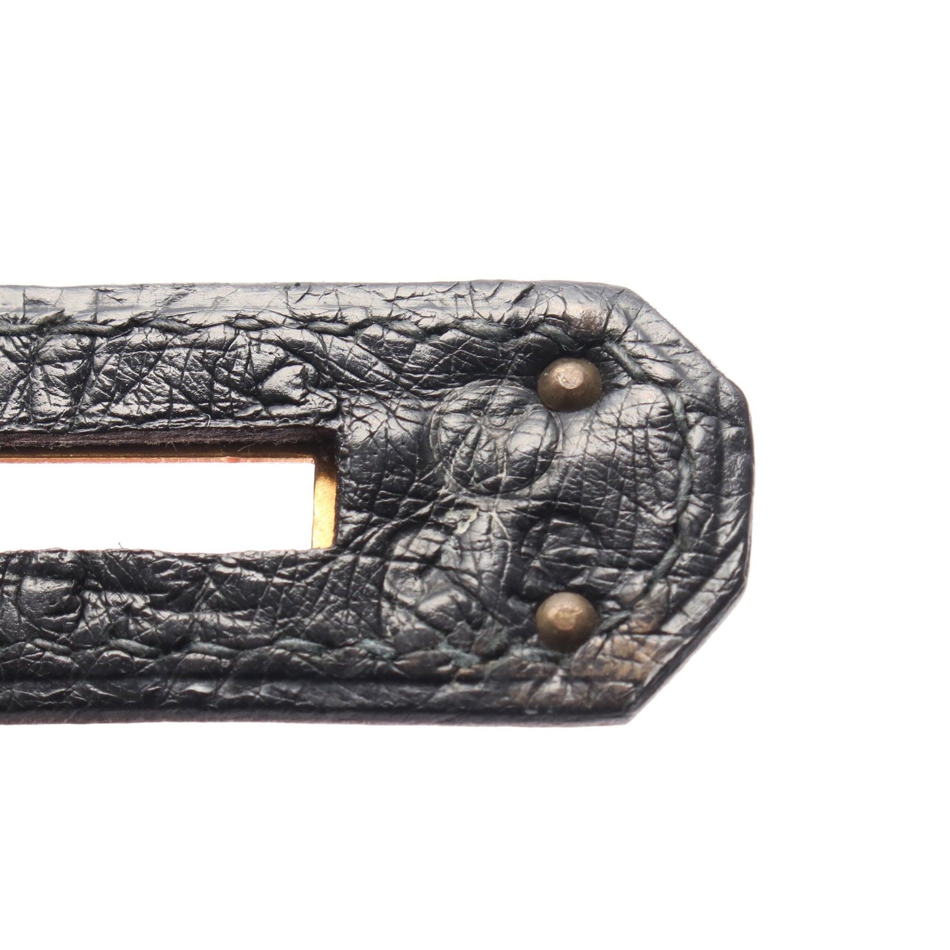 バーキン35 ルージュヴィフ ハンドバッグ オーストリッチ レッド ブラック ゴールド金具 ○Y刻印 エルメス バッグ HERMES