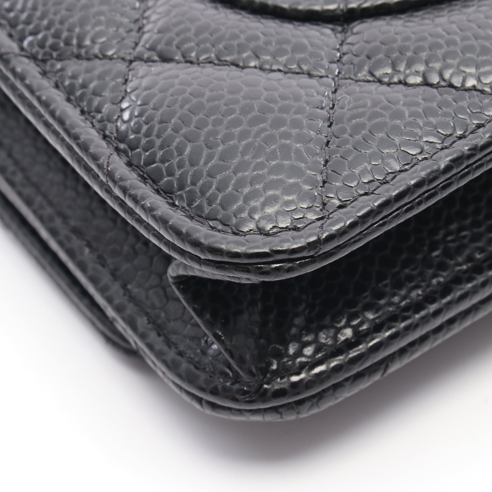 マトラッセ チェーンウォレット キャビアスキン ブラック シルバー金具 シャネル バッグ CHANEL