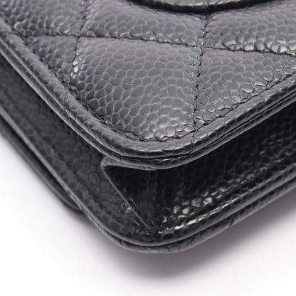 マトラッセ チェーンウォレット キャビアスキン ブラック シルバー金具 シャネル バッグ CHANEL