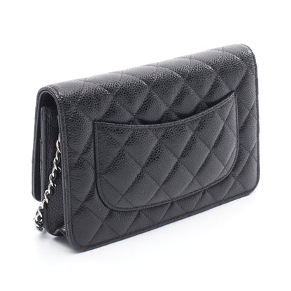 マトラッセ チェーンウォレット キャビアスキン ブラック シルバー金具 シャネル バッグ CHANEL