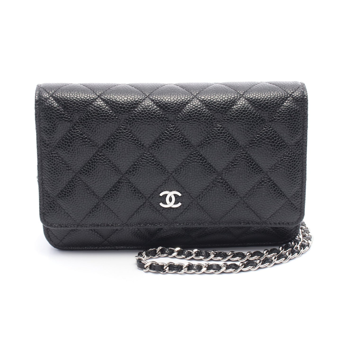マトラッセ チェーンウォレット キャビアスキン ブラック シルバー金具 シャネル バッグ CHANEL