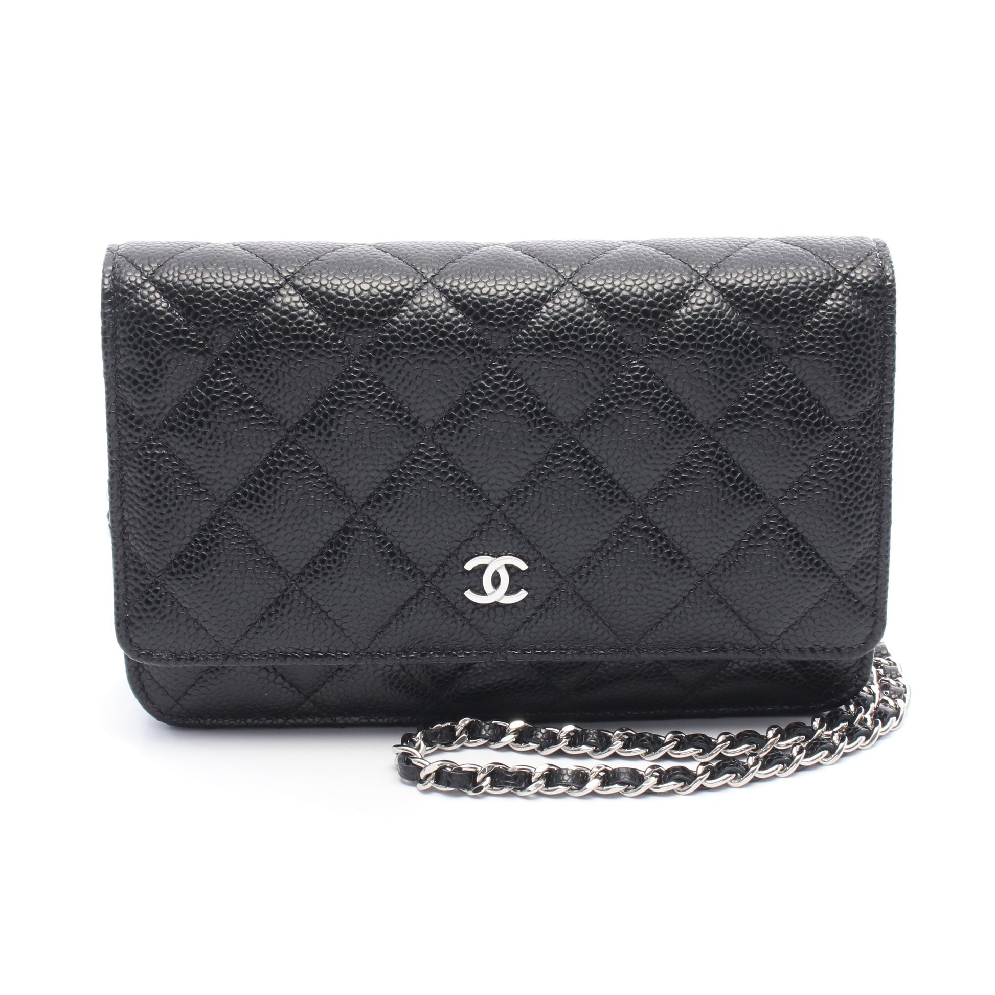 マトラッセ チェーンウォレット キャビアスキン ブラック シルバー金具 シャネル バッグ CHANEL