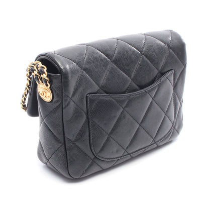マトラッセ チェーンショルダーバッグ キャビアスキン ブラック ゴールド金具 シャネル バッグ CHANEL