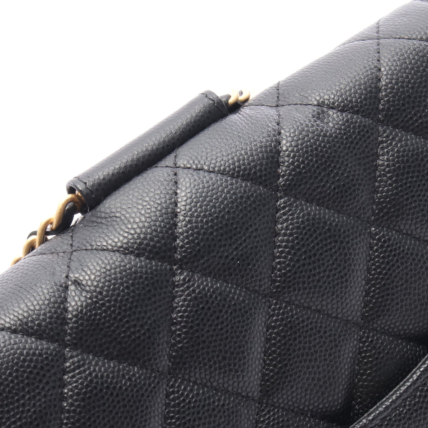 マトラッセ ループハンドル チェーンショルダーバッグ キャビアスキン ブラック ゴールド金具 2WAY シャネル バッグ CHANEL