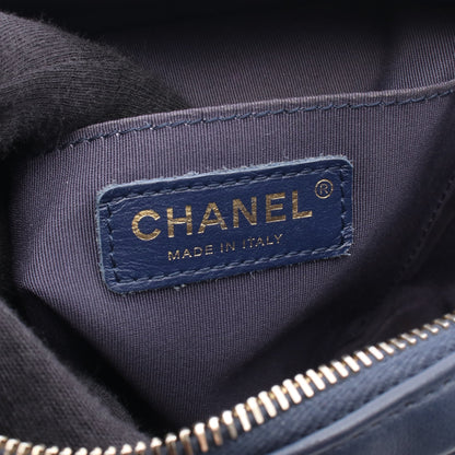 マトラッセ ココマーク チェーンショルダーバッグ レザー ネイビー ゴールド金具 シャネル バッグ CHANEL