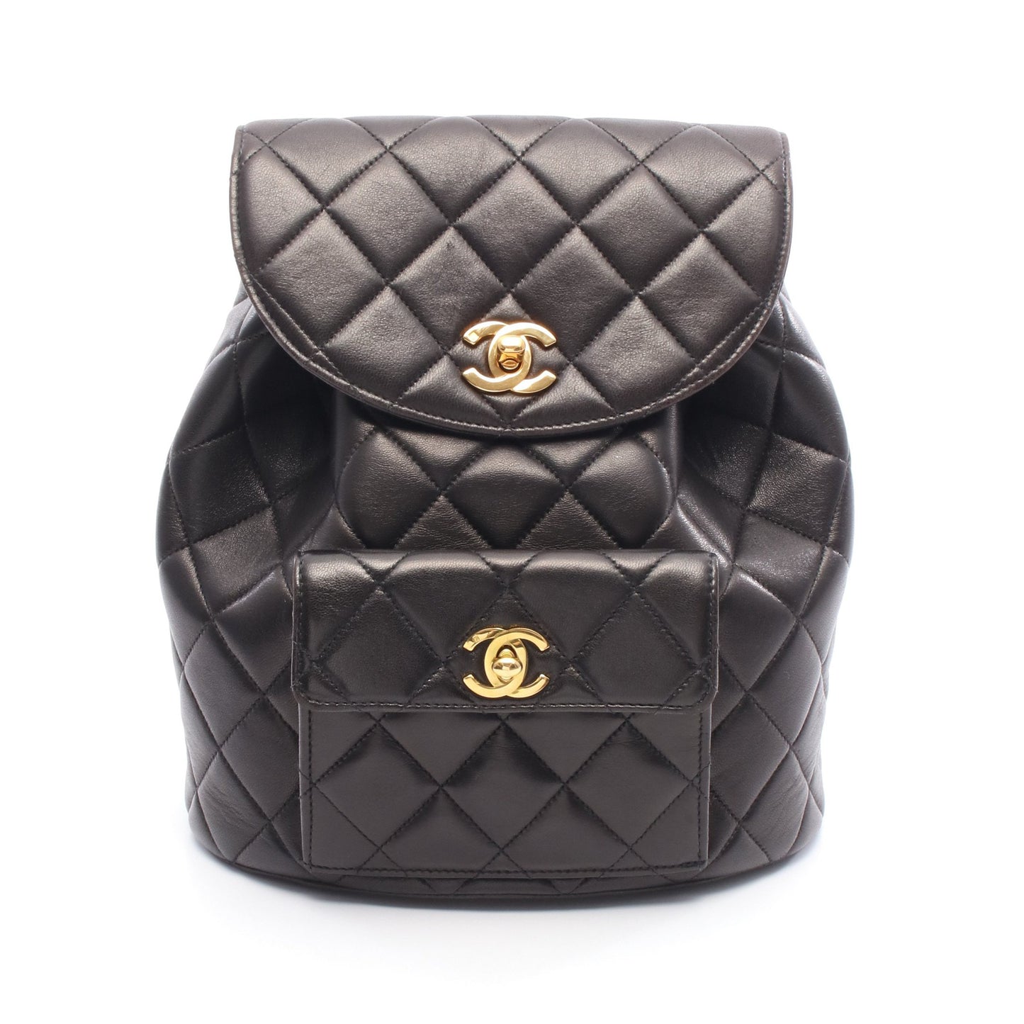 マトラッセ バックパック リュックサック ラムスキン ブラック ゴールド金具 シャネル バッグ CHANEL