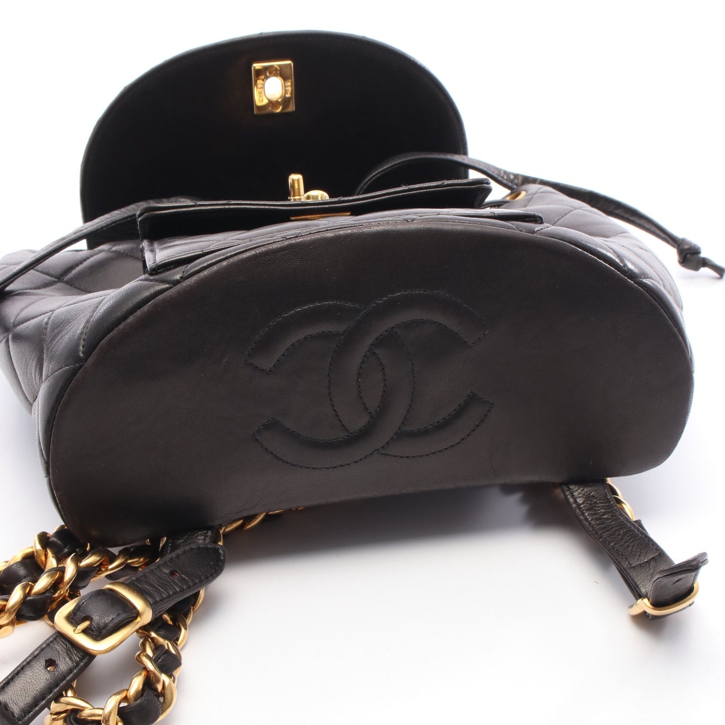 マトラッセ バックパック リュックサック ラムスキン ブラック ゴールド金具 シャネル バッグ CHANEL