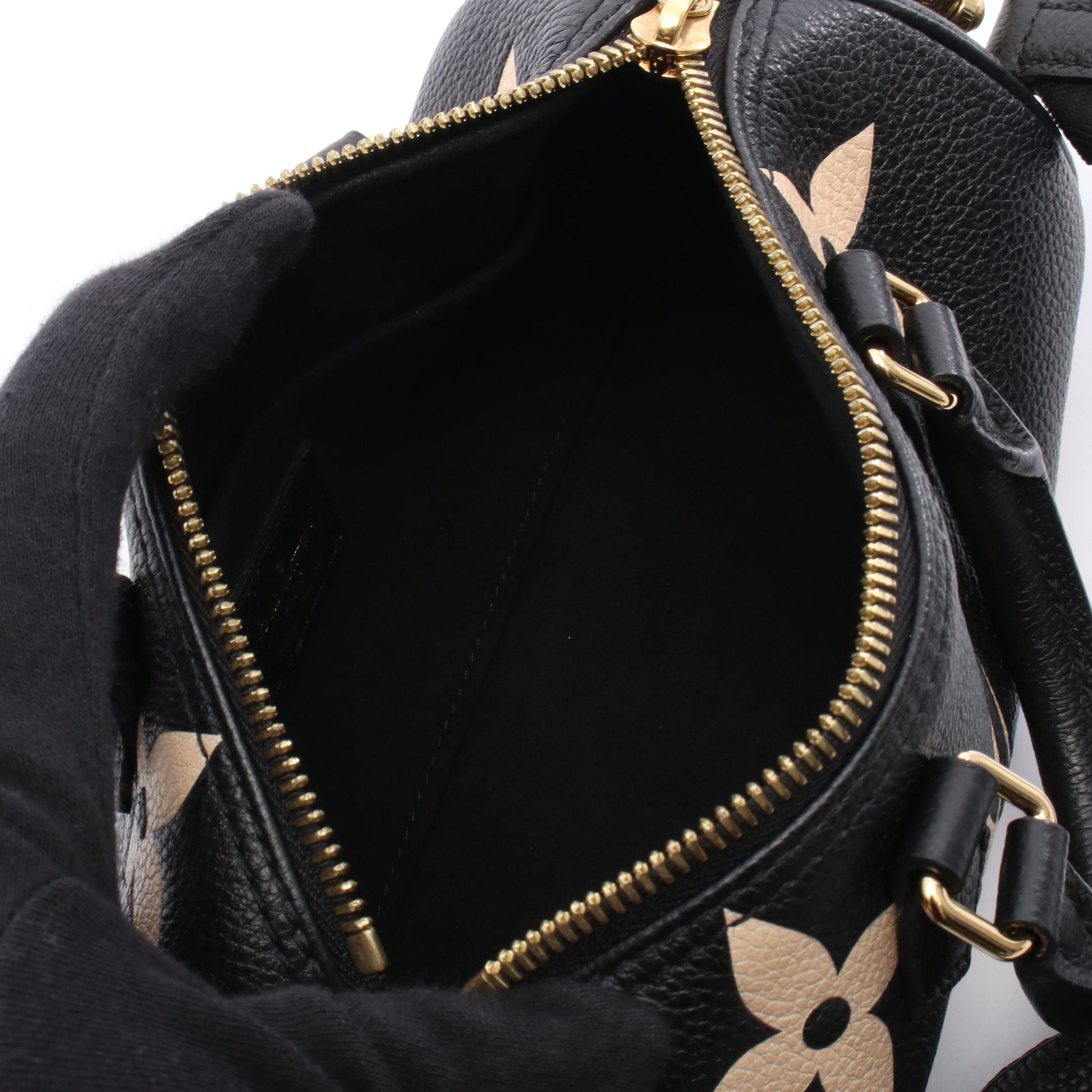 パピヨンBB バイカラーモノグラムアンプラント ハンドバッグ レザー ブラック ベージュ 2WAY バッグ LOUIS VUITTON