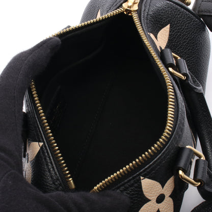 パピヨンBB バイカラーモノグラムアンプラント ハンドバッグ レザー ブラック ベージュ 2WAY バッグ LOUIS VUITTON