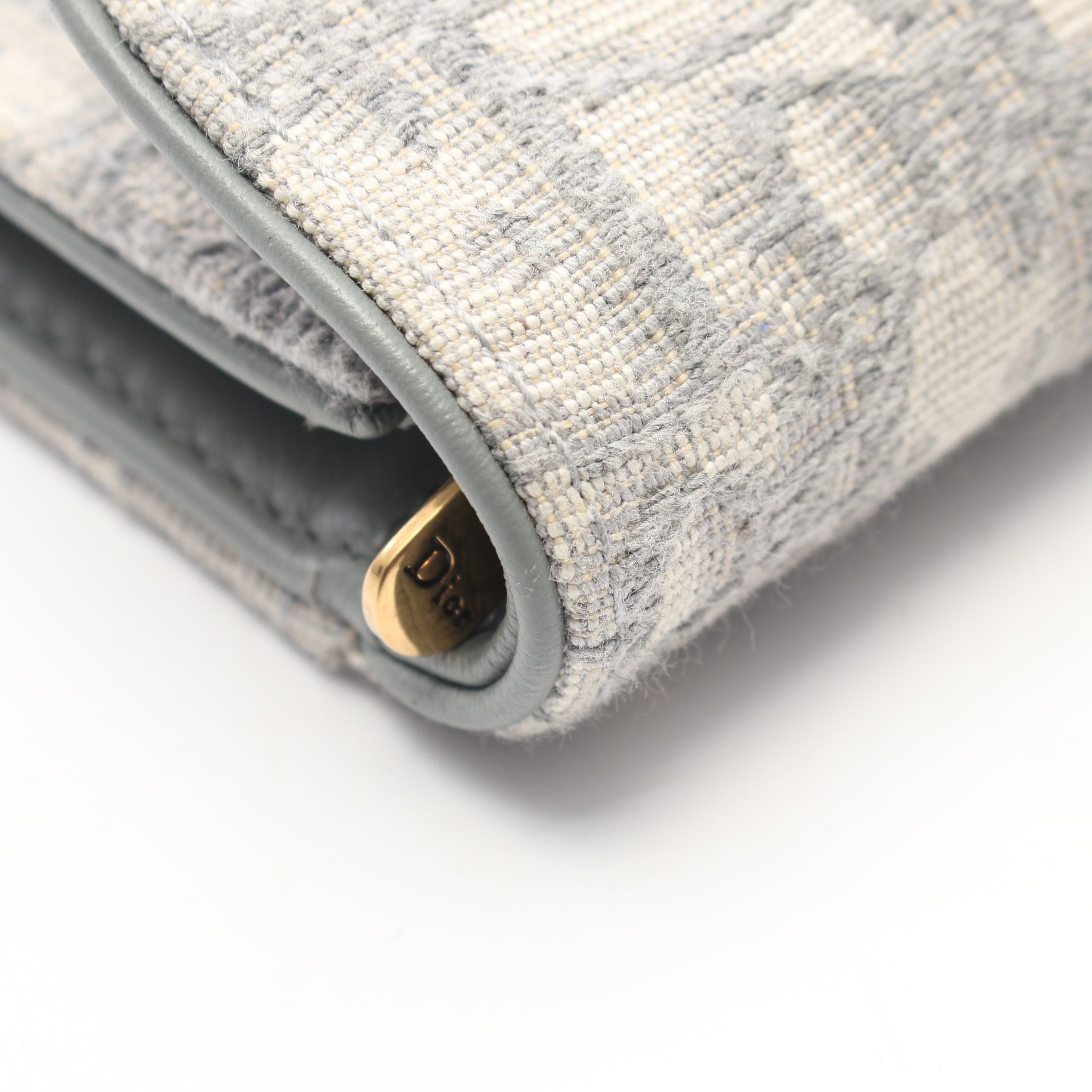 SADDLE サドル オブリーク 三つ折り財布 キャンバス レザー グレー