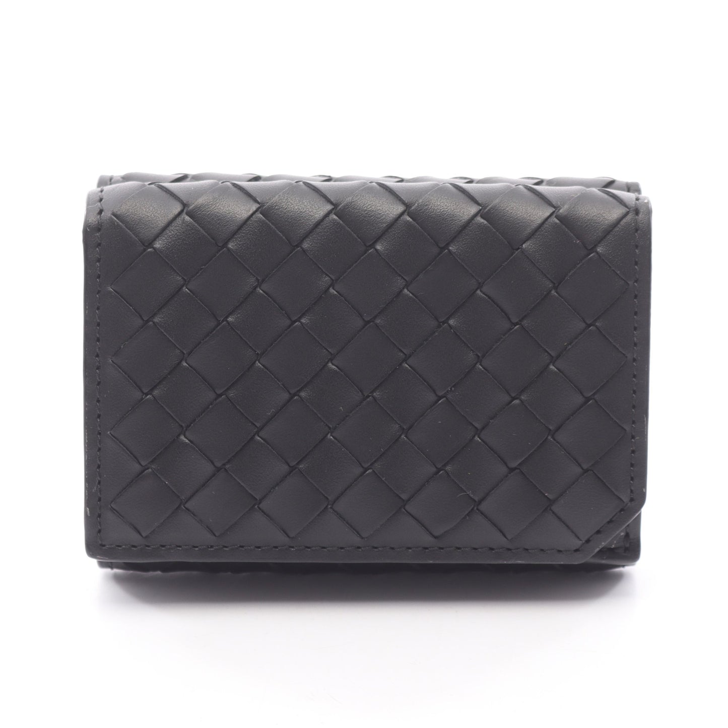 イントレチャート 三つ折り財布 レザー ブラック ボッテガヴェネタ 財布・小物 BOTTEGA VENETA