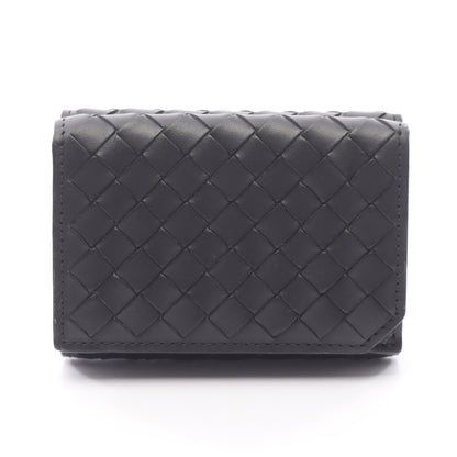 イントレチャート 三つ折り財布 レザー ブラック ボッテガヴェネタ 財布・小物 BOTTEGA VENETA