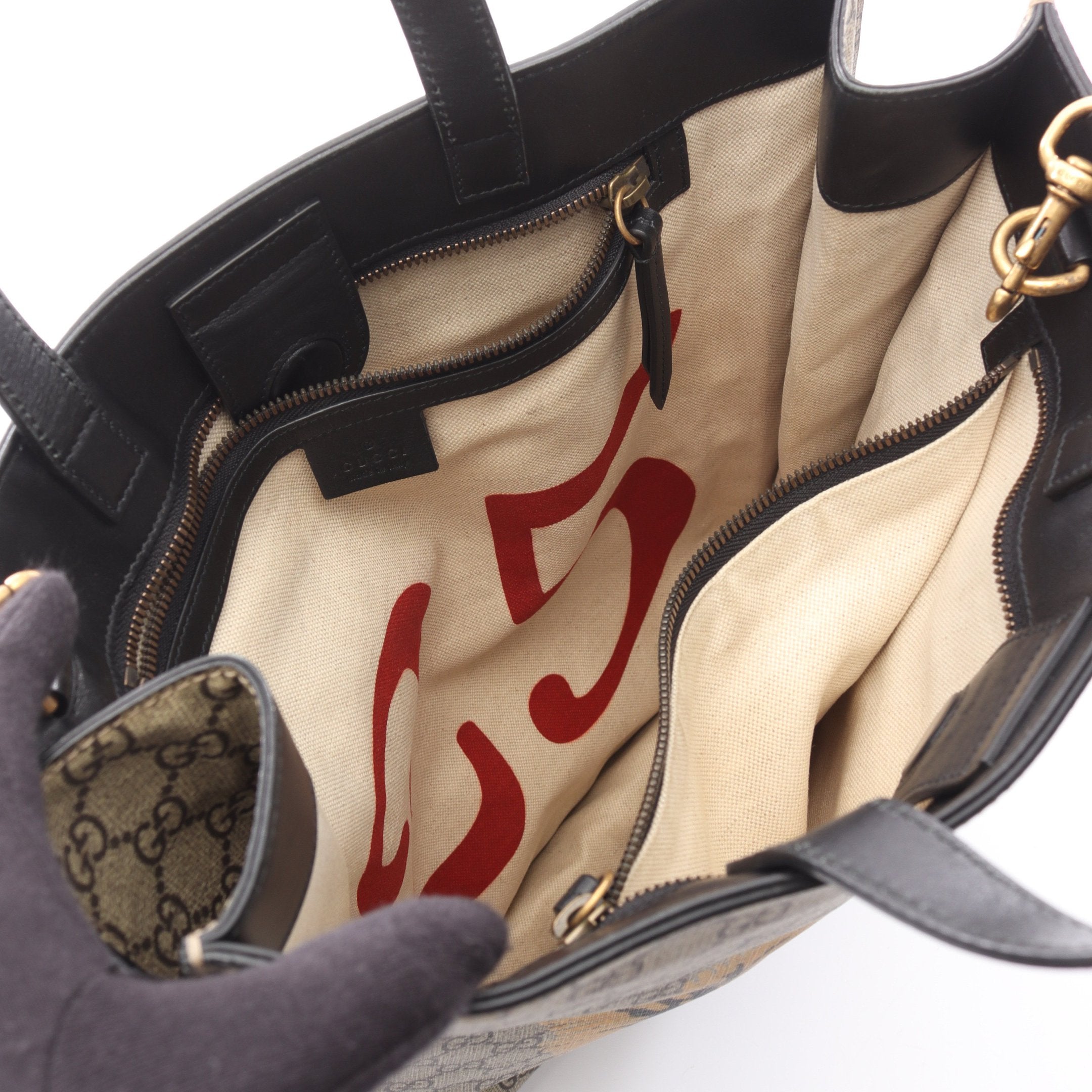 GGスプリーム タイガー ハンドバッグ トートバッグ PVC レザー