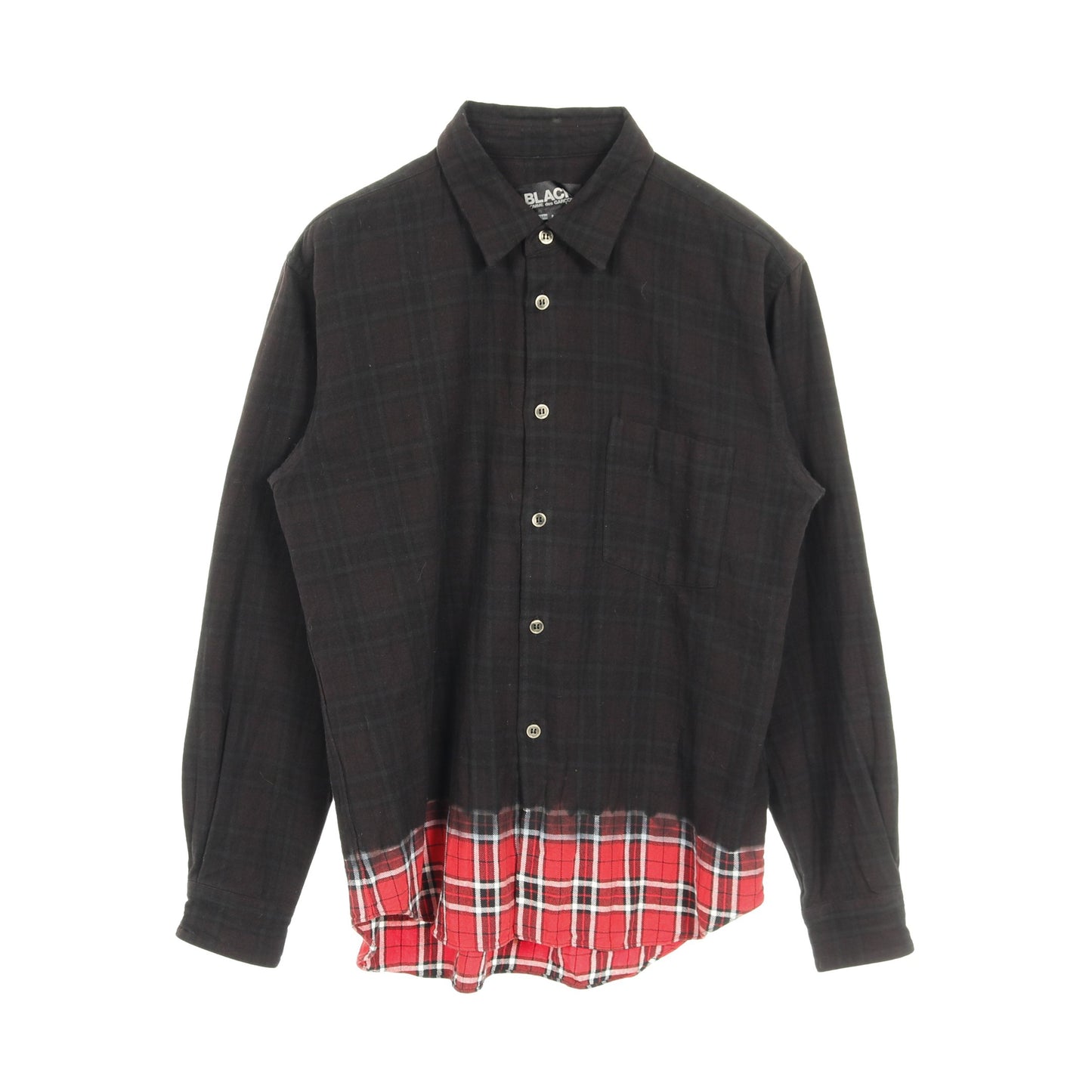 ネルシャツ 長袖 チェック コットン ブラック レッド ホワイト ブラックコムデギャルソン トップス BLACK COMME des GARCONS