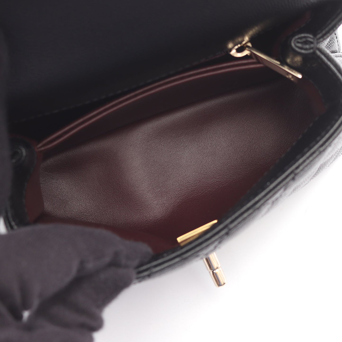 ココハンドルXXS トップハンドル ハンドバッグ キャビアスキン ブラック ゴールド金具 2WAY シャネル バッグ CHANEL