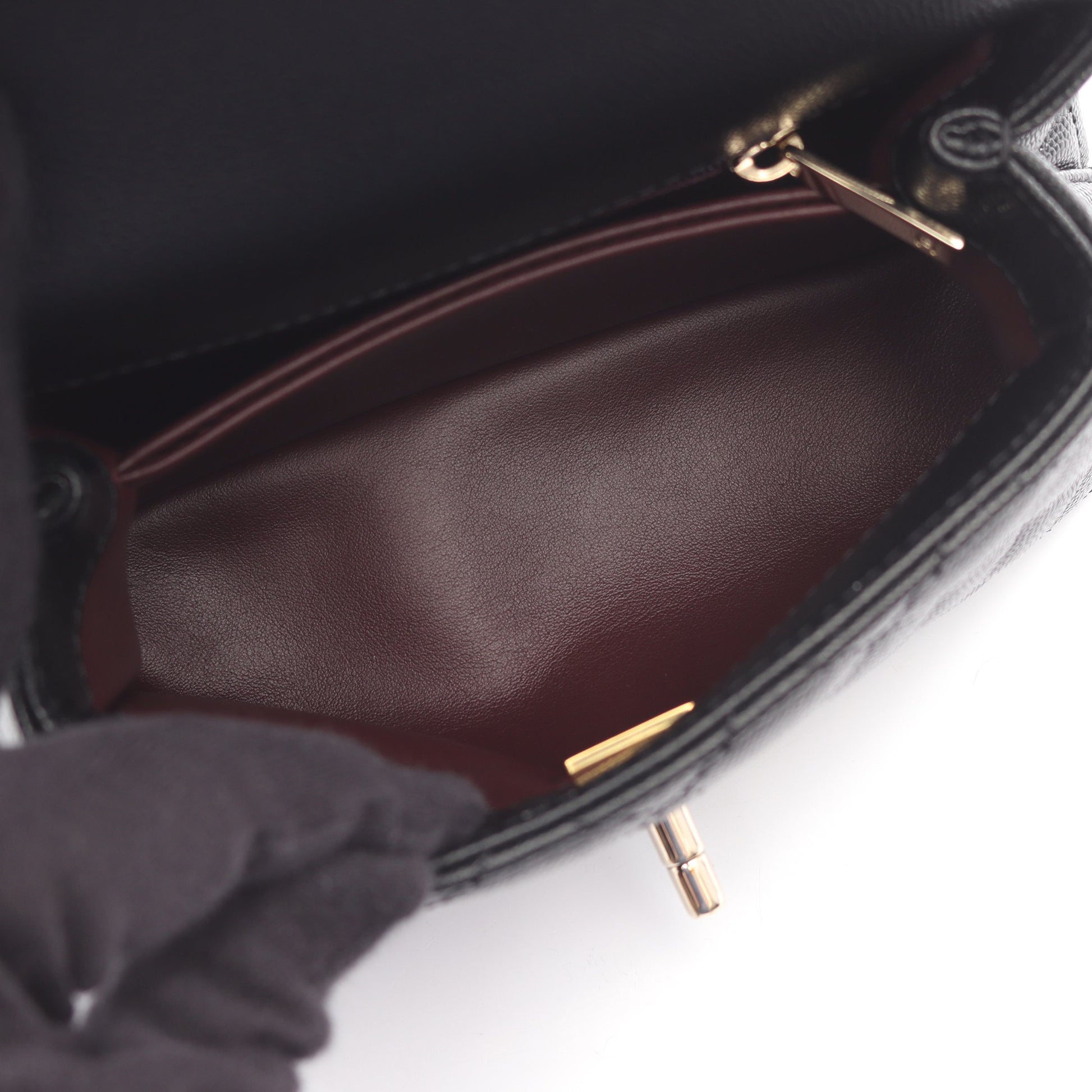 ココハンドルXXS トップハンドル ハンドバッグ キャビアスキン ブラック ゴールド金具 2WAY シャネル バッグ CHANEL