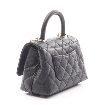 ココハンドルXXS トップハンドル ハンドバッグ キャビアスキン ブラック ゴールド金具 2WAY シャネル バッグ CHANEL