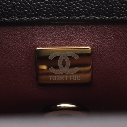 ココハンドルXXS トップハンドル ハンドバッグ キャビアスキン ブラック ゴールド金具 2WAY シャネル バッグ CHANEL