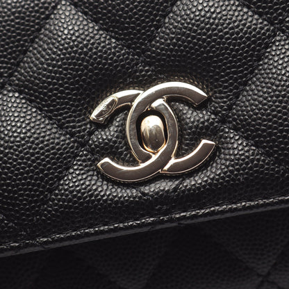 ココハンドルXXS トップハンドル ハンドバッグ キャビアスキン ブラック ゴールド金具 2WAY シャネル バッグ CHANEL