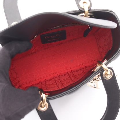 MY LADY DIOR マイレディディオール スモール ハンドバッグ レザー ブラック 2WAY クリスチャンディオール バッグ Christian Dior
