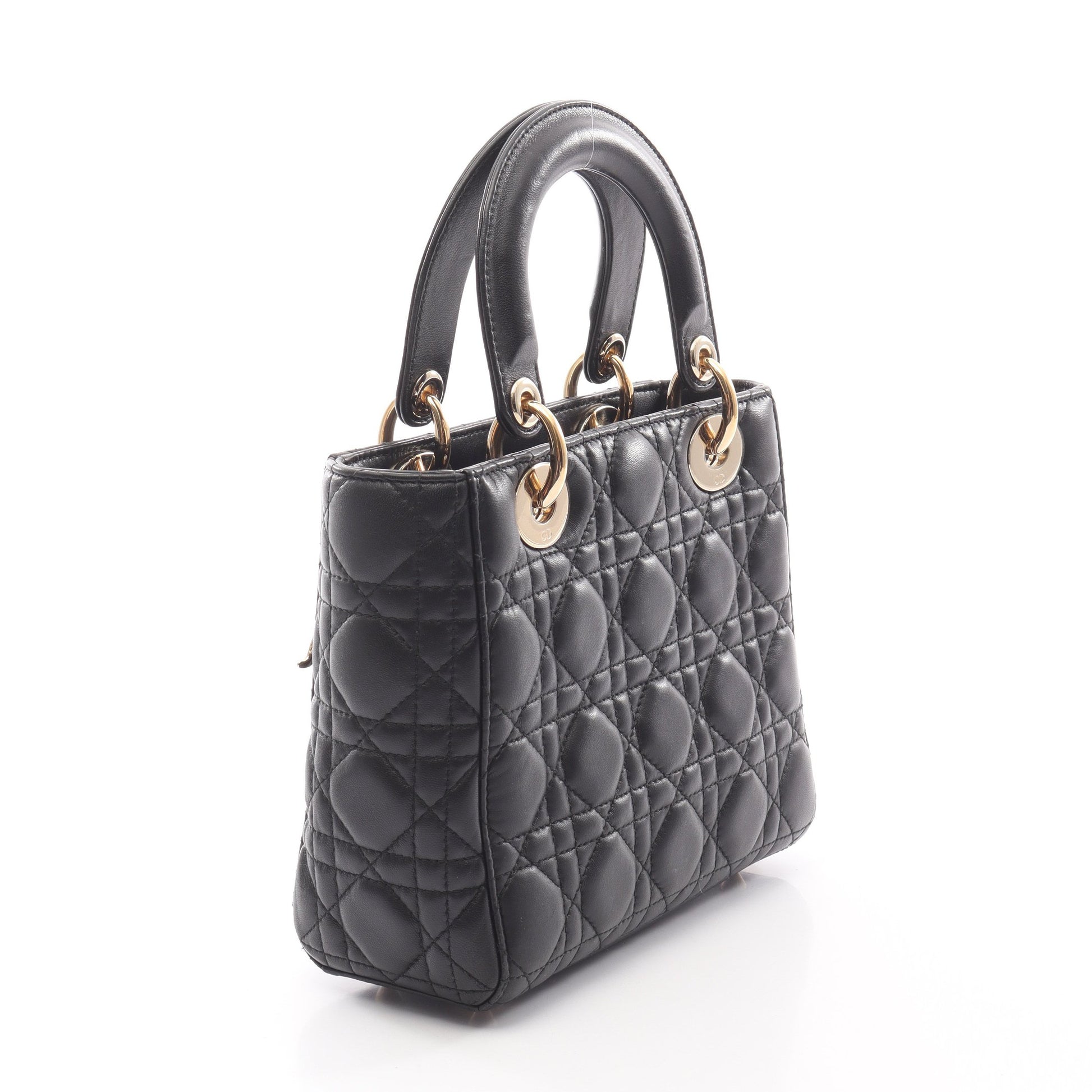 MY LADY DIOR マイレディディオール スモール ハンドバッグ レザー ブラック 2WAY クリスチャンディオール バッグ Christian Dior