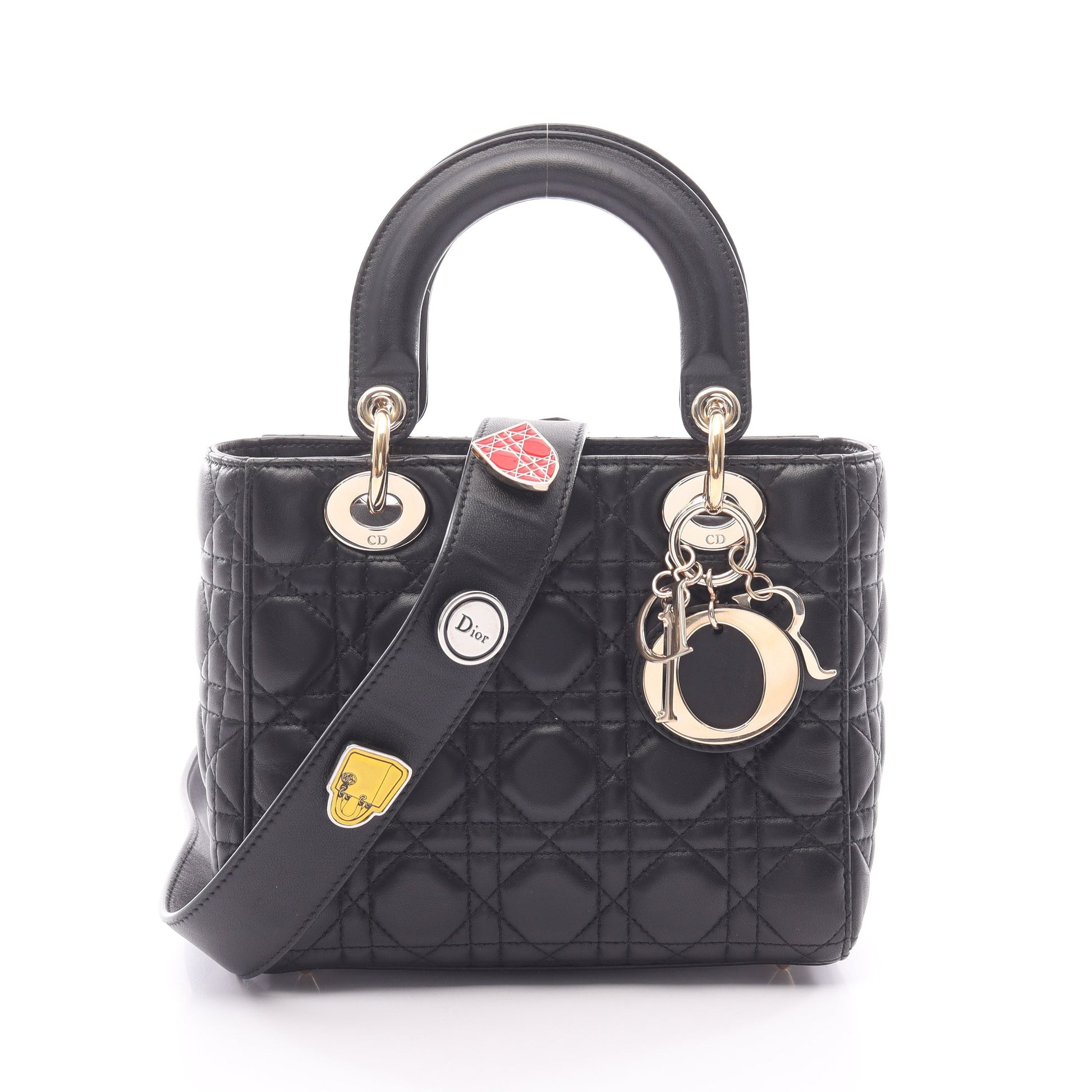 MY LADY DIOR マイレディディオール スモール ハンドバッグ レザー ブラック 2WAY クリスチャンディオール バッグ Christian Dior
