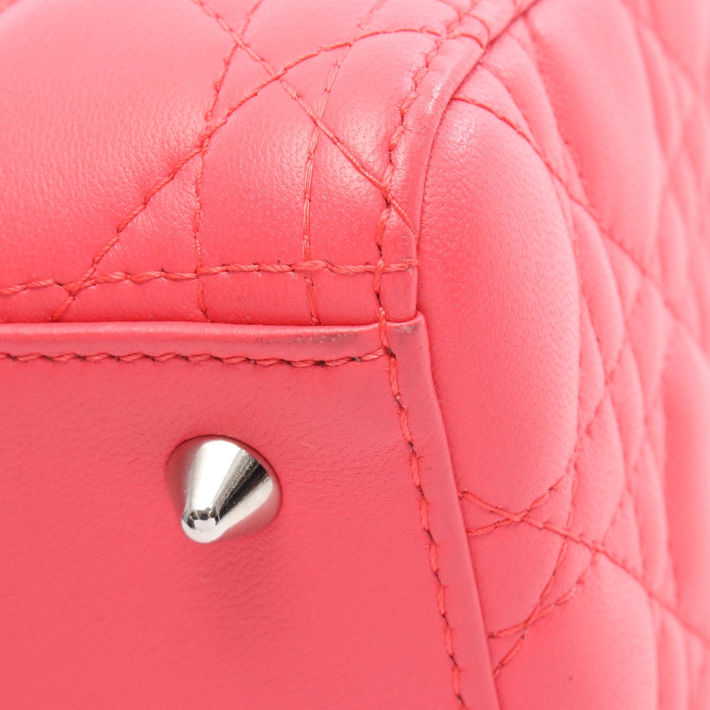 LADY DIOR レディディオール カナージュ ハンドバッグ レザー ピンク 2WAY クリスチャンディオール バッグ Christian Dior