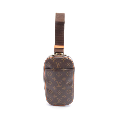 ポシェットガンジュ モノグラム ボディバッグ PVC レザー ブラウン ルイヴィトン バッグ LOUIS VUITTON