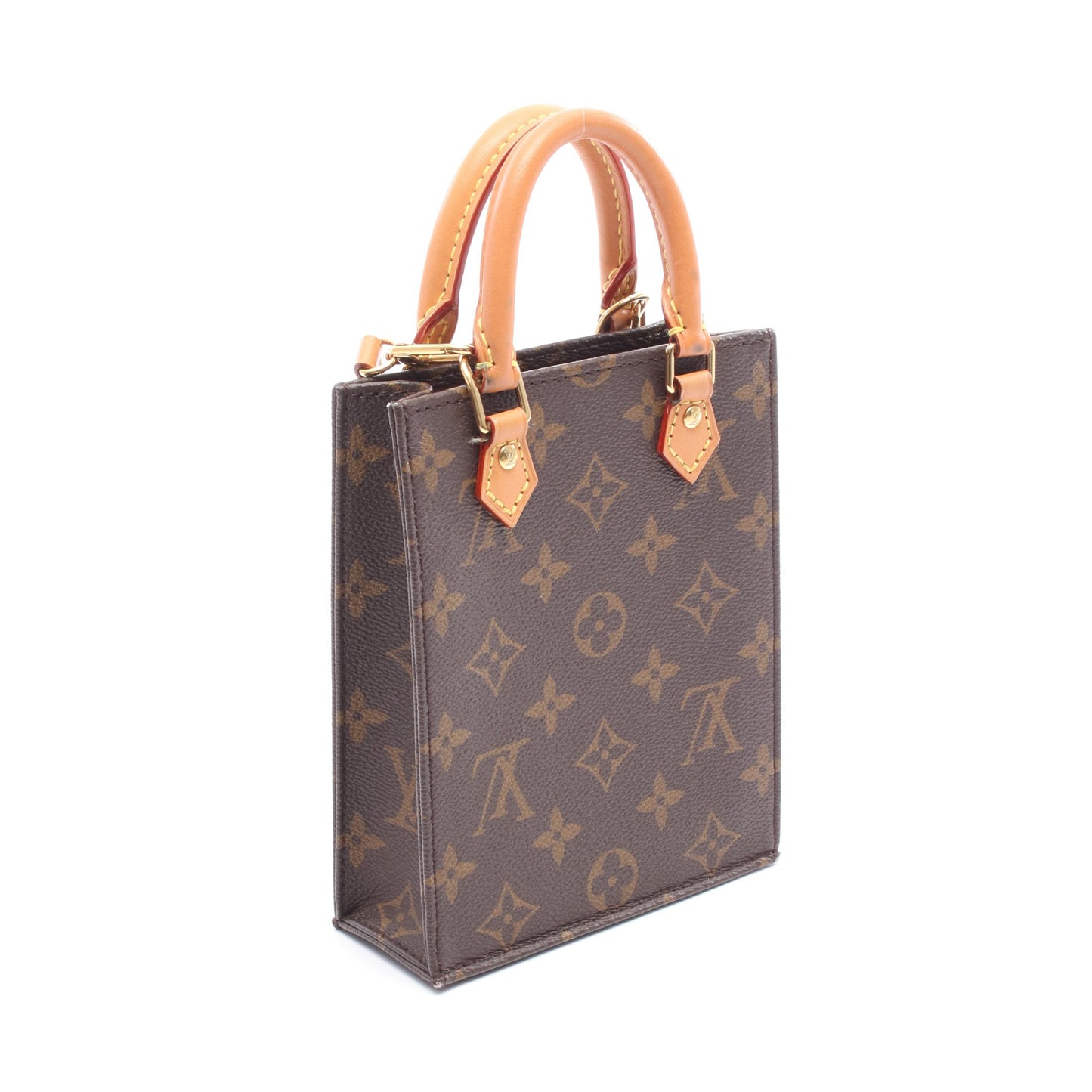プティット サックプラ モノグラム ハンドバッグ PVC レザー ブラウン 2WAY ルイヴィトン バッグ LOUIS VUITTON
