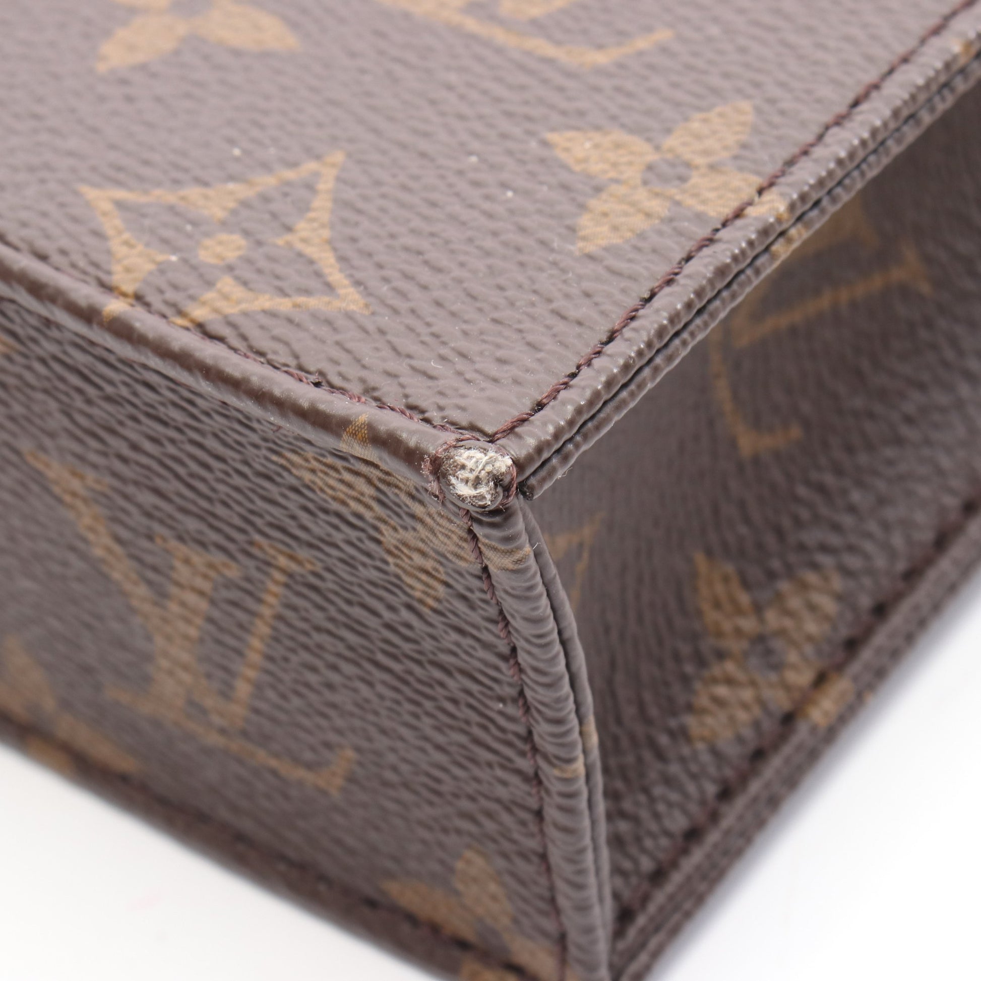 プティット サックプラ モノグラム ハンドバッグ PVC レザー ブラウン 2WAY ルイヴィトン バッグ LOUIS VUITTON