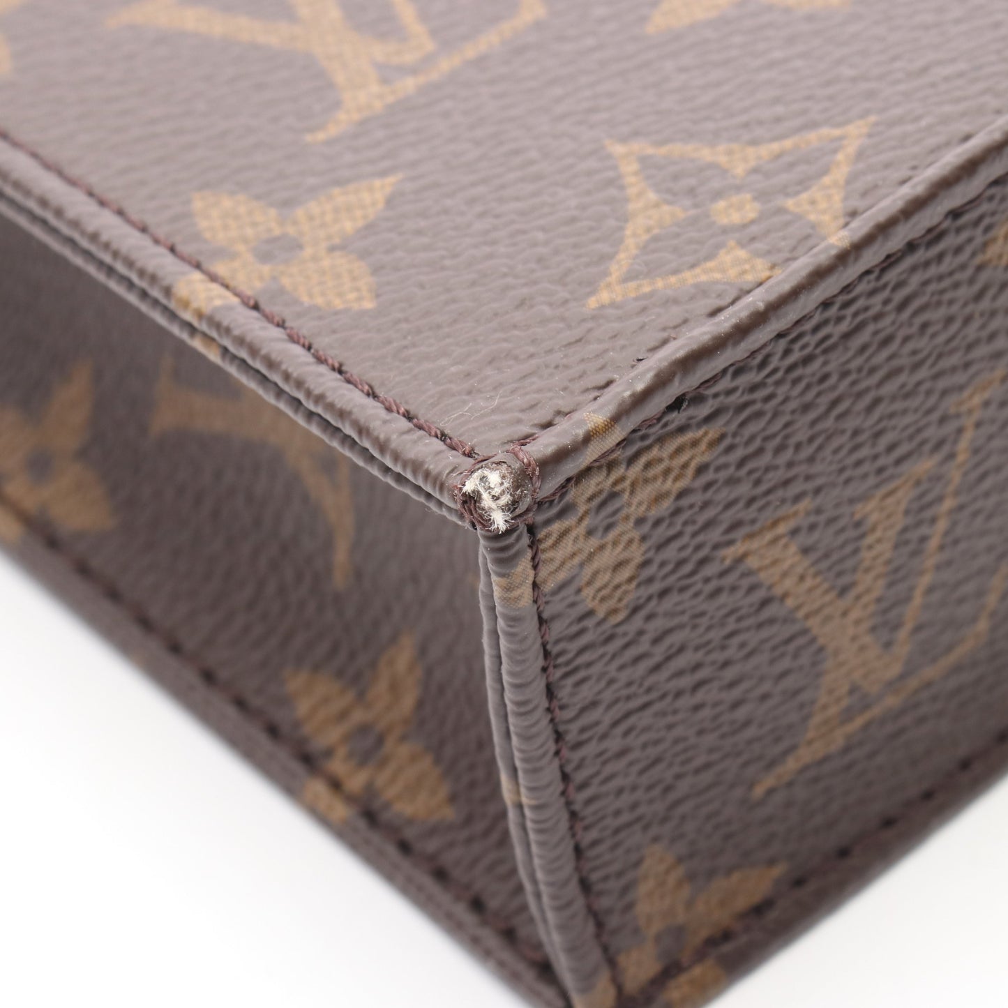 プティット サックプラ モノグラム ハンドバッグ PVC レザー ブラウン 2WAY ルイヴィトン バッグ LOUIS VUITTON