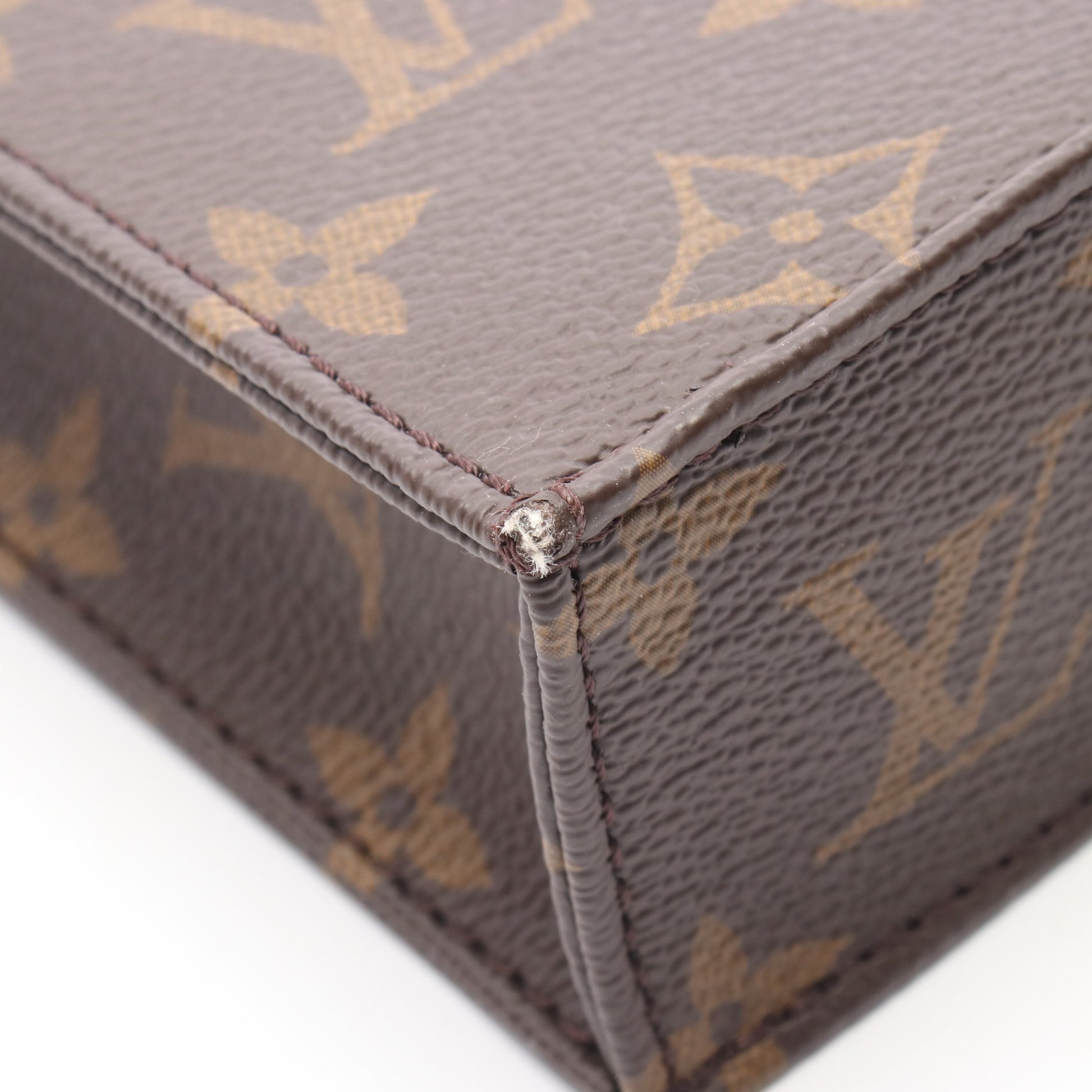 プティット サックプラ モノグラム ハンドバッグ PVC レザー ブラウン 2WAY ルイヴィトン バッグ LOUIS VUITTON