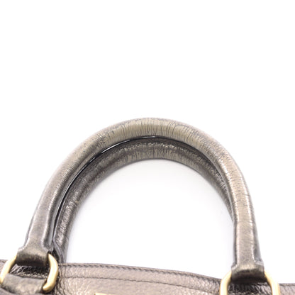 ハンドバッグ レザー カーキブラウン 2WAY メタリック プラダ バッグ PRADA