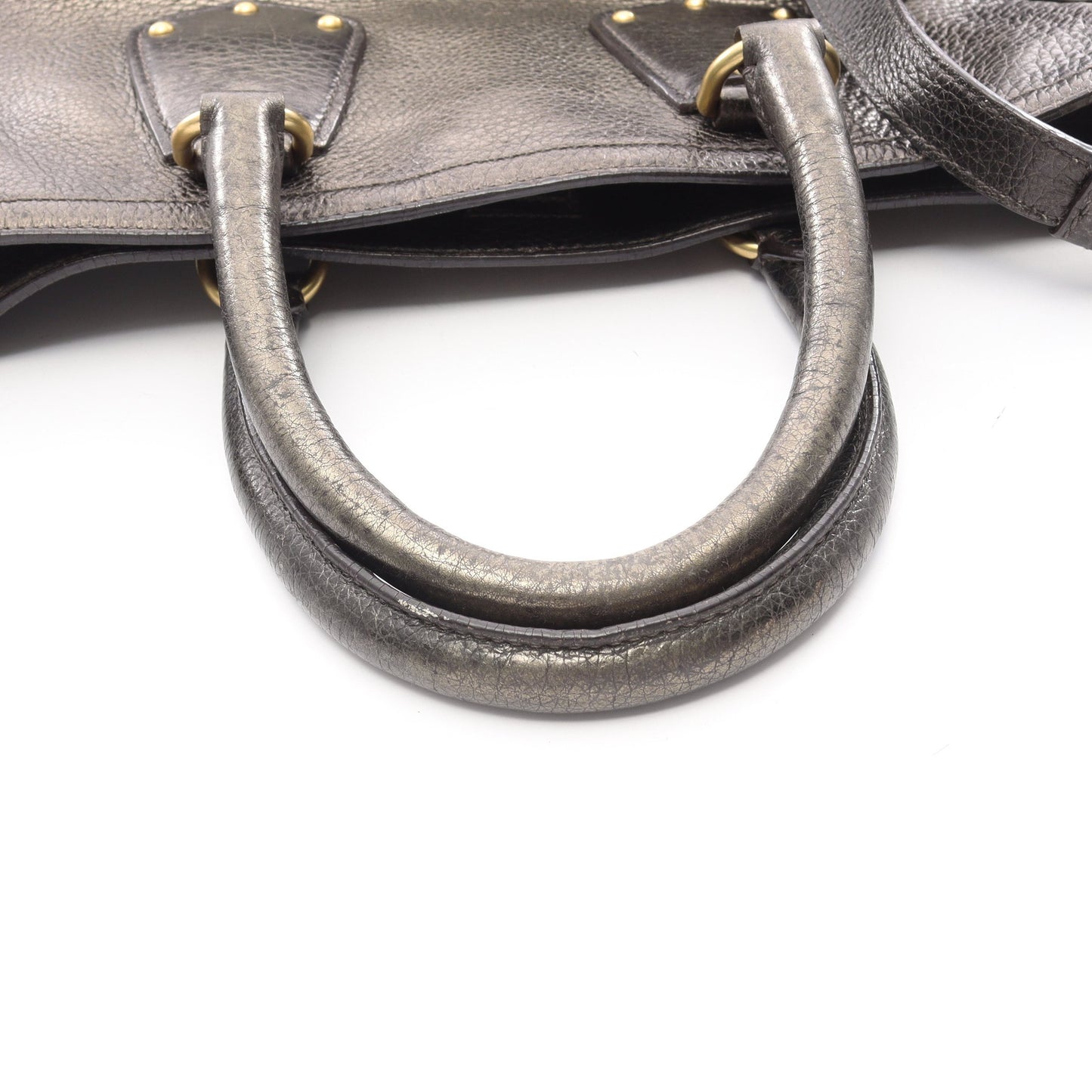 ハンドバッグ レザー カーキブラウン 2WAY メタリック プラダ バッグ PRADA