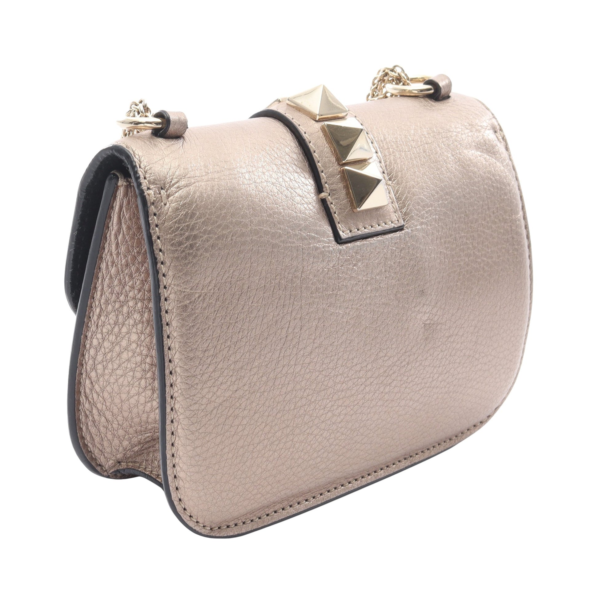 ロックスタッズ チェーンショルダーバッグ レザー ゴールド ヴァレンティノ バッグ VALENTINO