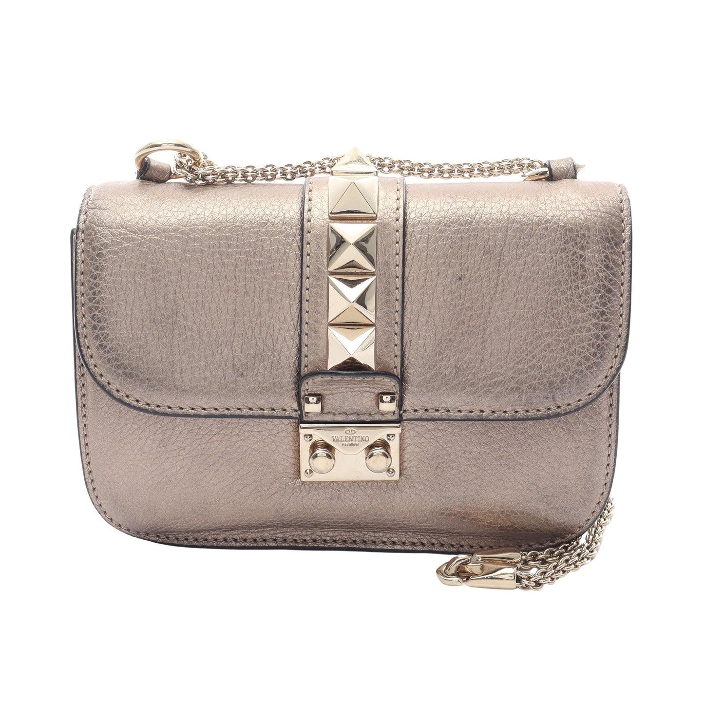 ロックスタッズ チェーンショルダーバッグ レザー ゴールド ヴァレンティノ バッグ VALENTINO