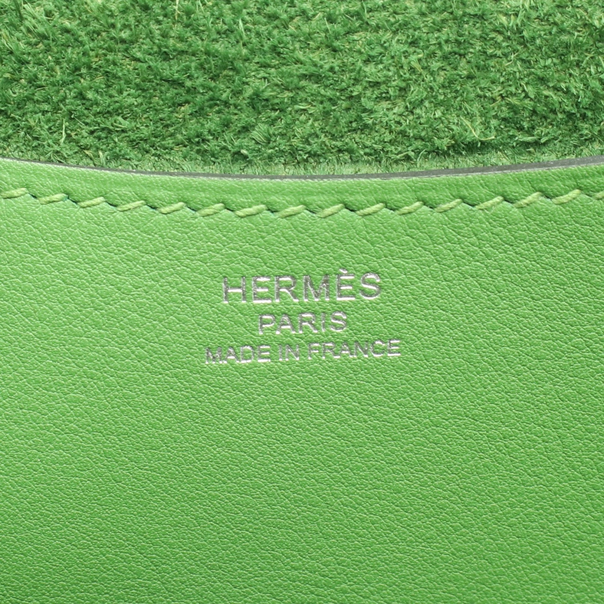 インザループ23 ヴェールユッカ ハンドバッグ トリヨンクレマンス ヴォースイフト グリーン シルバー金具 B刻印 バッグ HERMES
