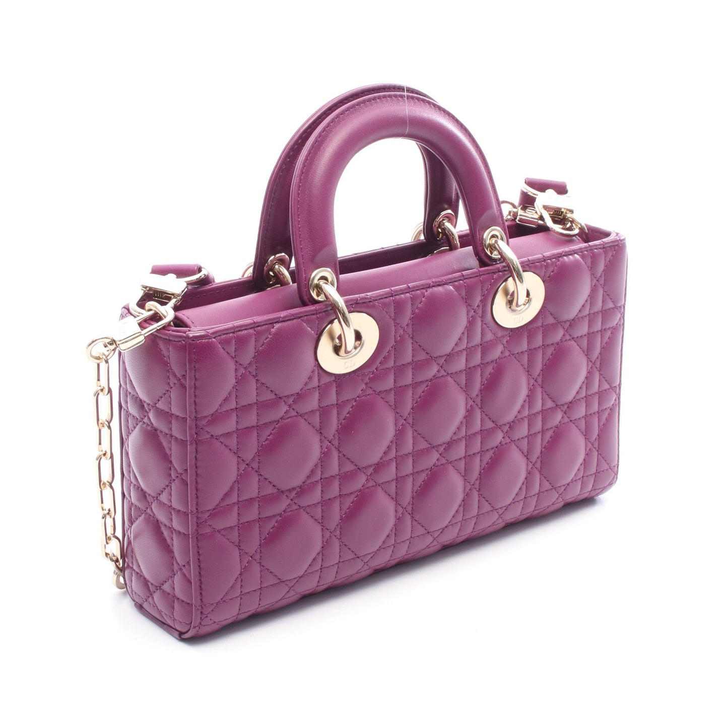 Lady D-Joy ミディアム ハンドバッグ レザー パープル 2WAY クリスチャンディオール バッグ Christian Dior