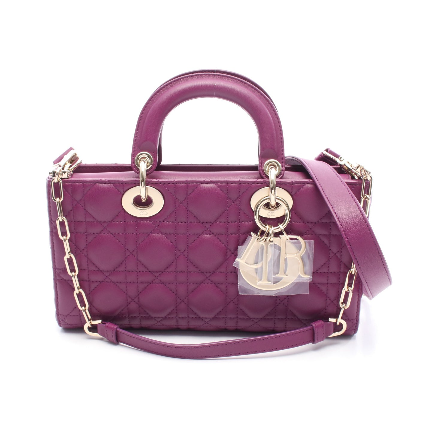 Lady D-Joy ミディアム ハンドバッグ レザー パープル 2WAY クリスチャンディオール バッグ Christian Dior
