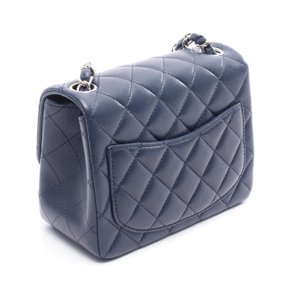 ミニマトラッセ チェーンショルダーバッグ レザー ネイビー シルバー金具 シャネル バッグ CHANEL