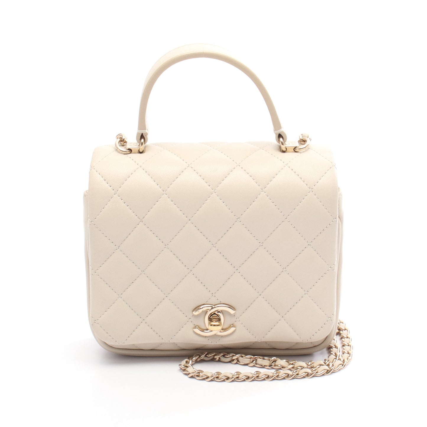 ショルダーバッグ レザー アイボリー ゴールド金具 2WAY シャネル バッグ CHANEL
