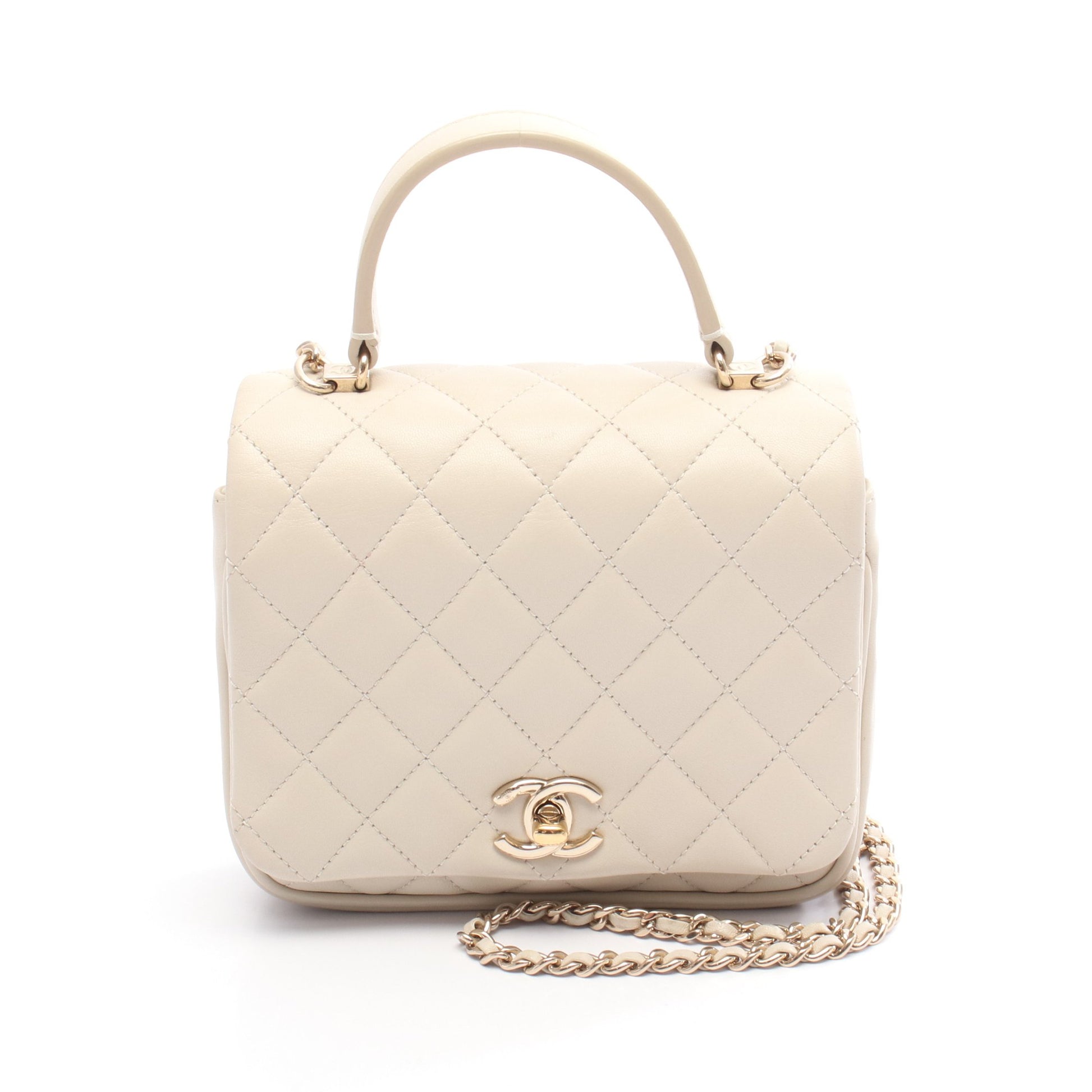 ショルダーバッグ レザー アイボリー ゴールド金具 2WAY シャネル バッグ CHANEL
