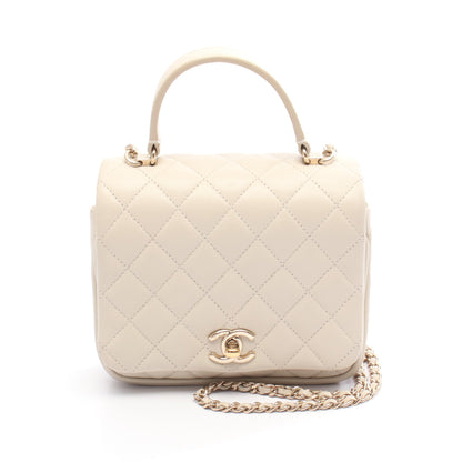 ショルダーバッグ レザー アイボリー ゴールド金具 2WAY シャネル バッグ CHANEL
