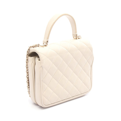 ショルダーバッグ レザー アイボリー ゴールド金具 2WAY シャネル バッグ CHANEL