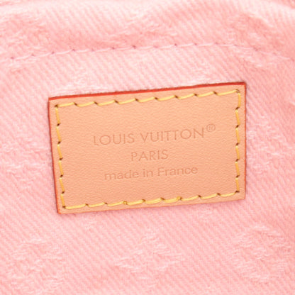 サンセット モノグラムデニム ウォッシュドピンク ショルダーバッグ デニム レザー ピンク バッグ LOUIS VUITTON