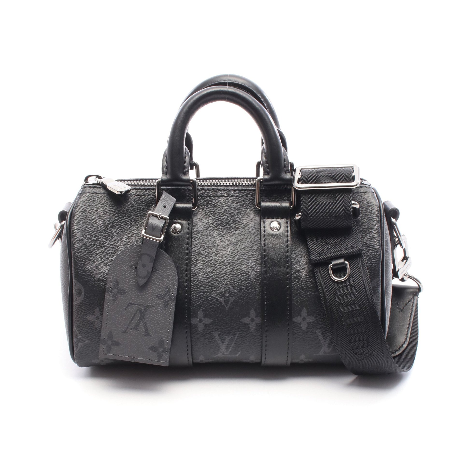 キーポル バンドリエール 25 モノグラムエクリプス ハンドバッグ PVC レザー ブラック グレー 2WAY ルイヴィトン バッグ LOUIS VUITTON